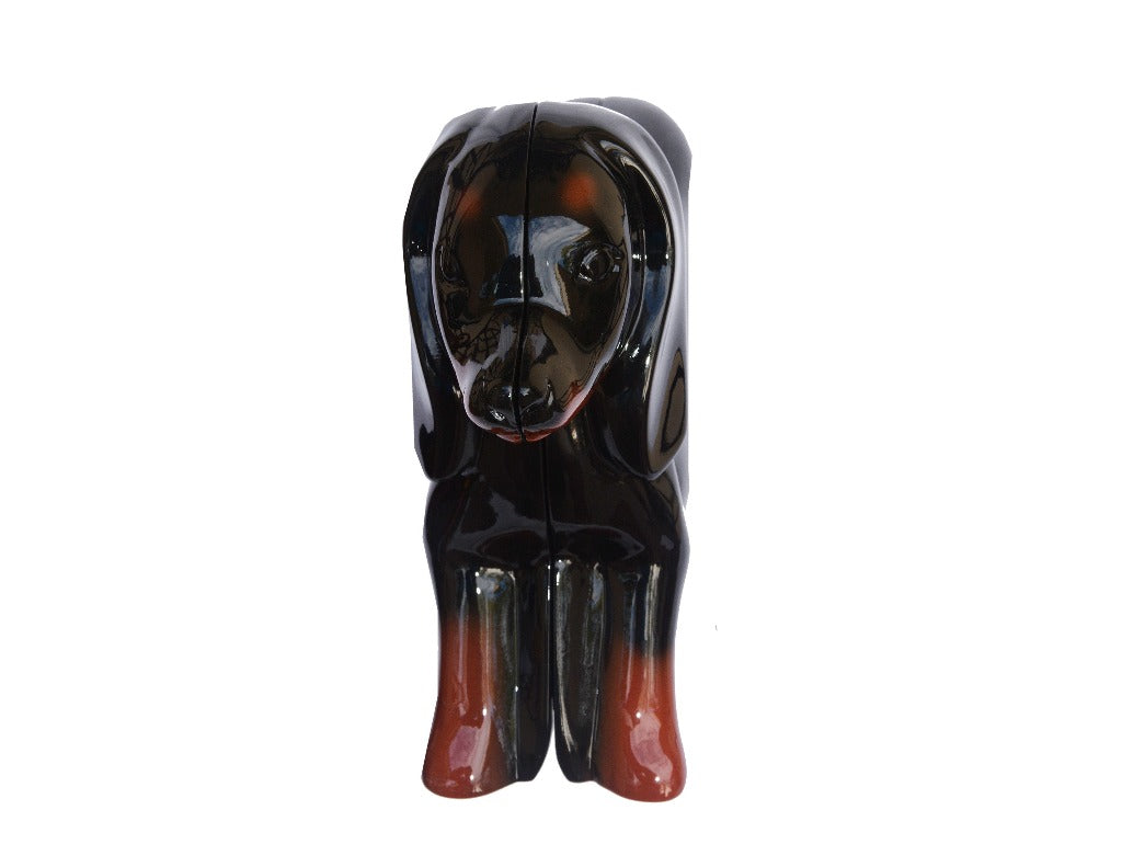 Doxie Daschund Acacia Wood Lacquer Handbag
