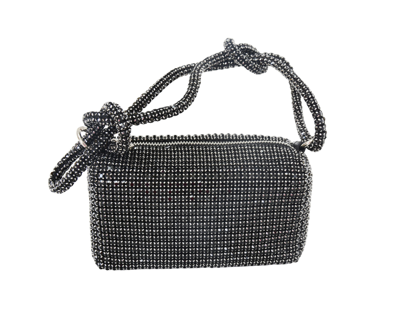 Lolita Black Rhinestone Embellished Top Handle Bag