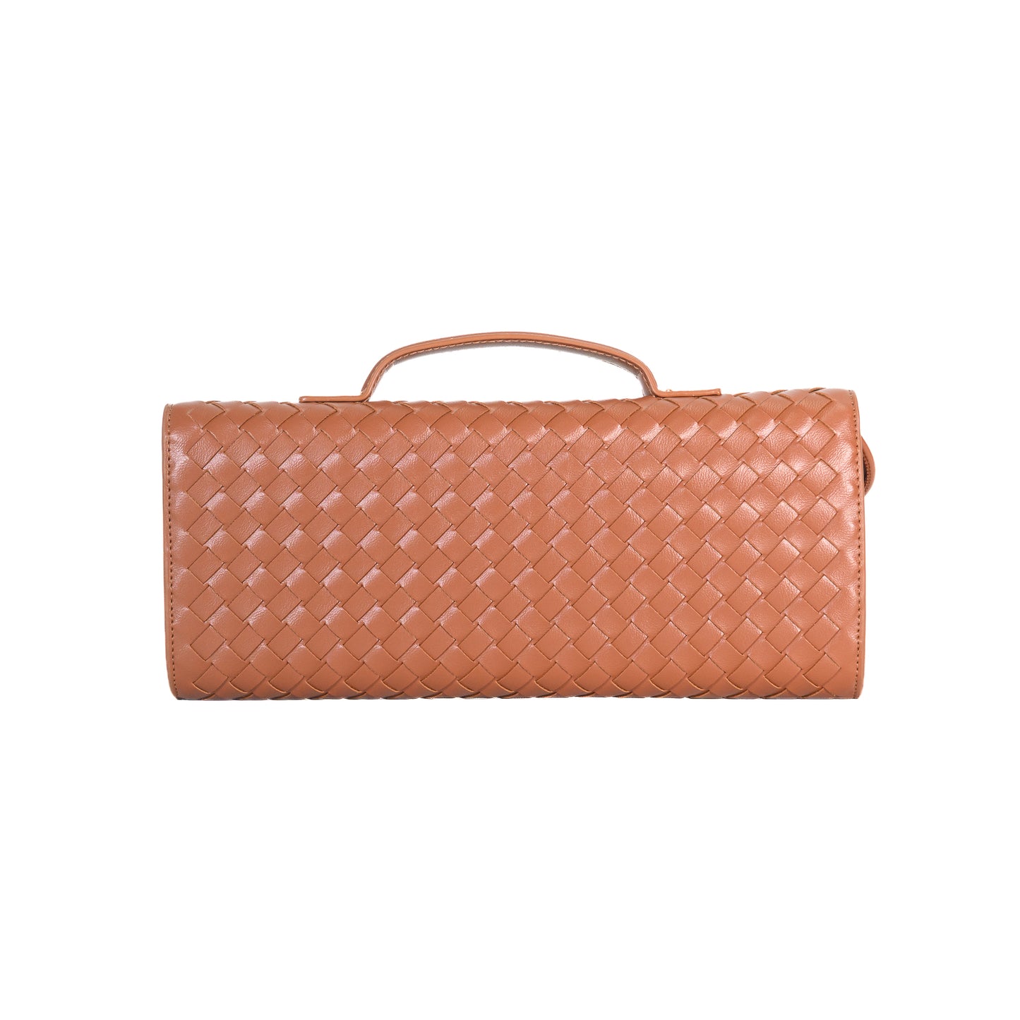 Yara Luxe – Tan Woven Vegan Leather Handbag