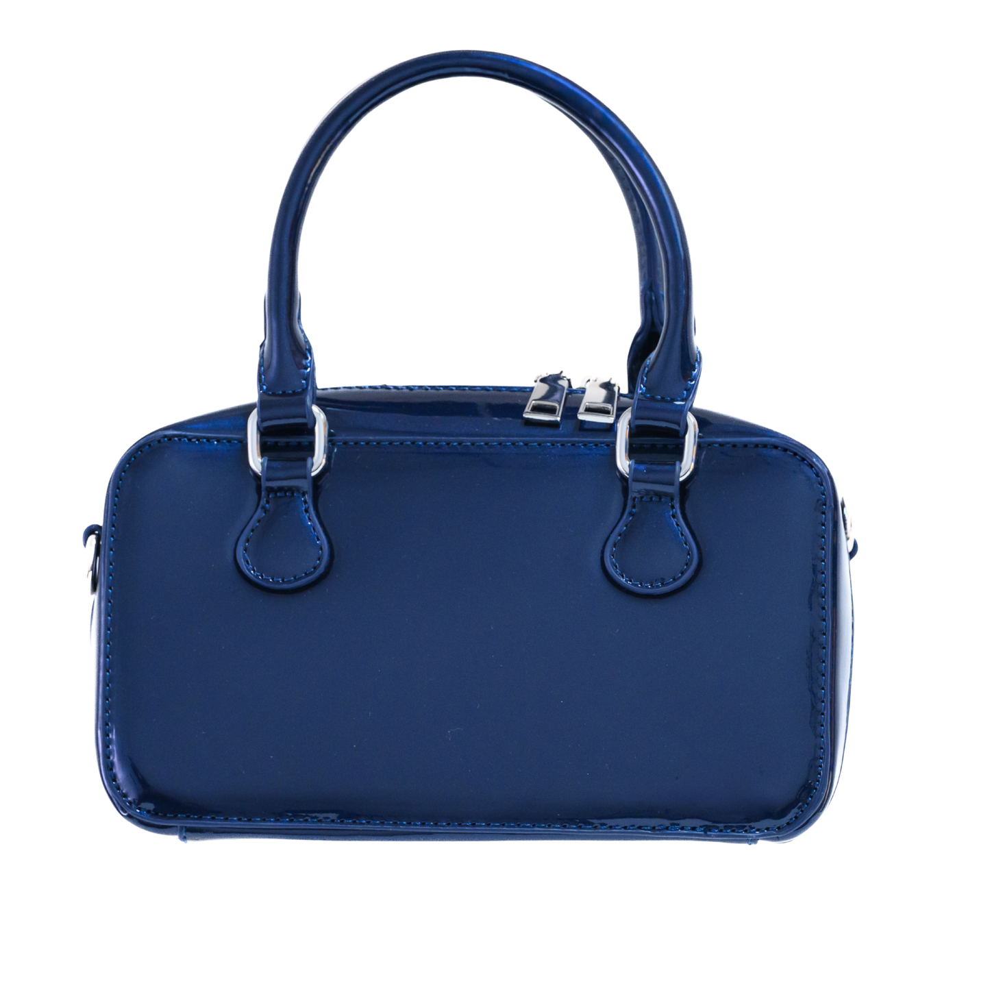 Kylie Mini Top-Handle Satchel in Navy Blue Vegan Leather