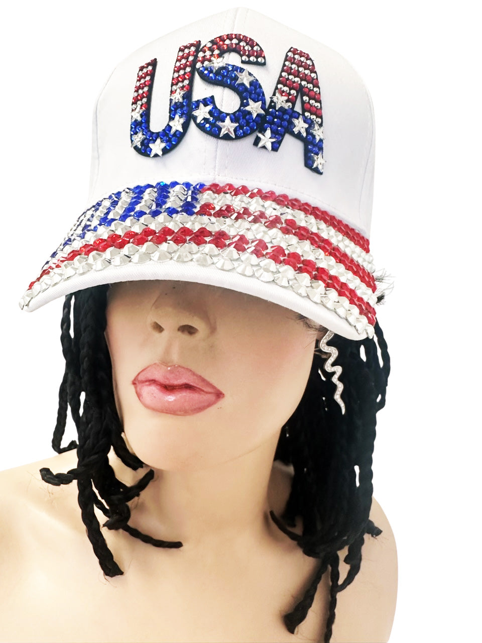USA Flag White Cap