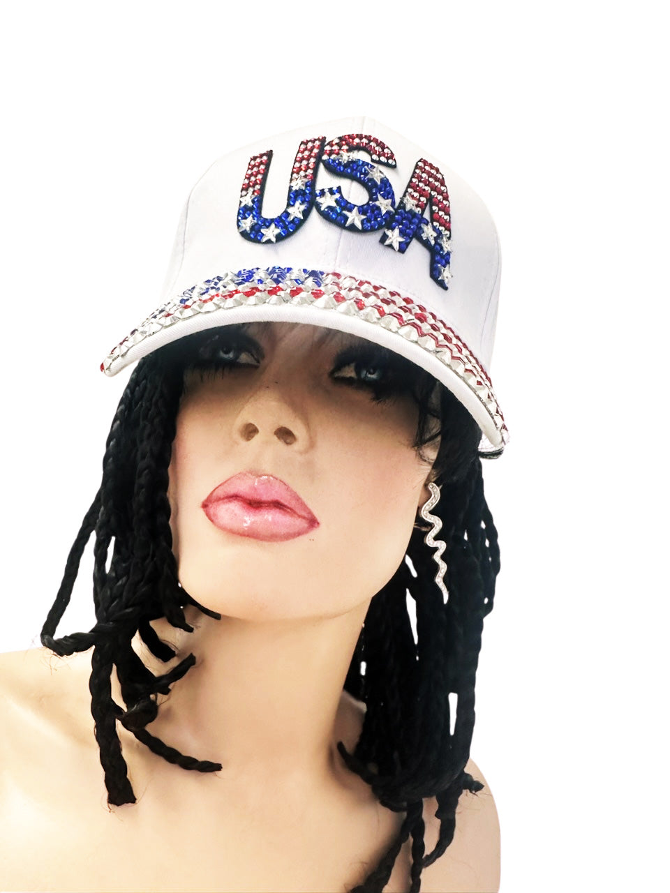 USA Flag White Cap