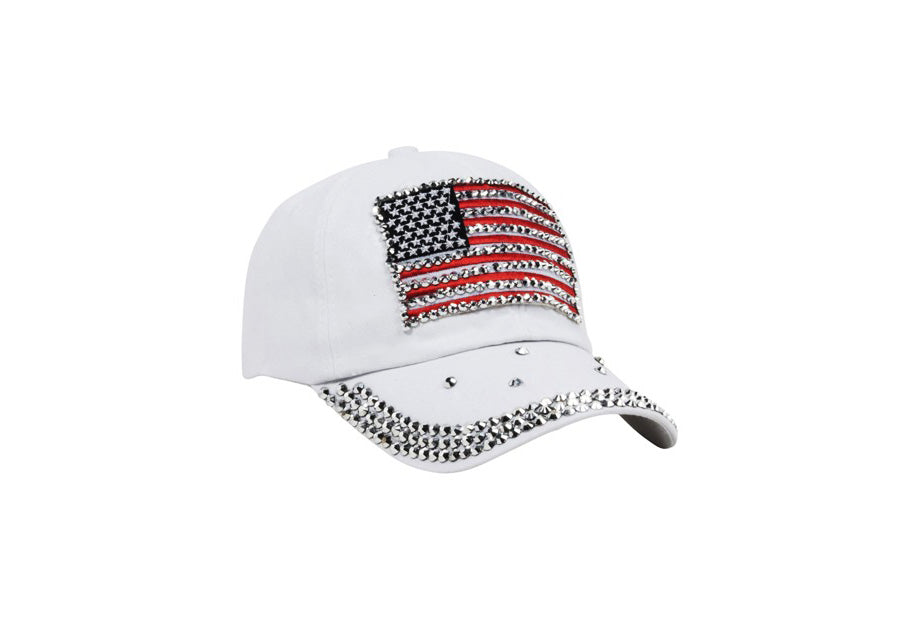 Usa Flag White Cap