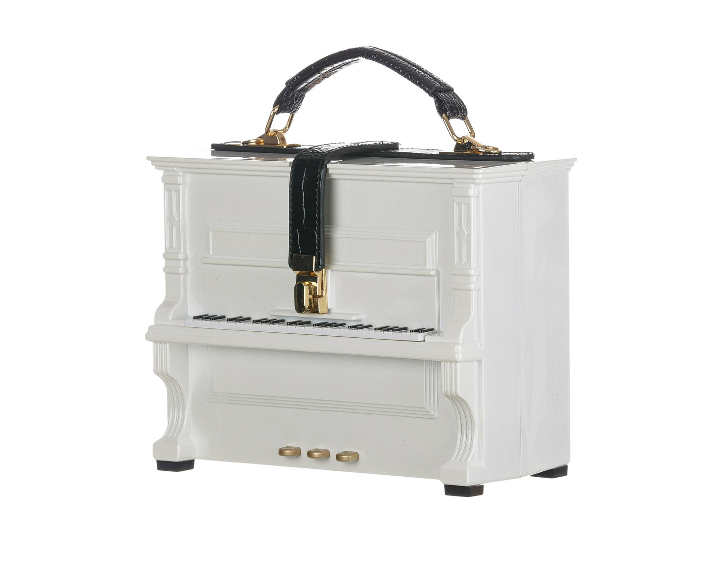 Elton Piano Top-Handle White Handbag