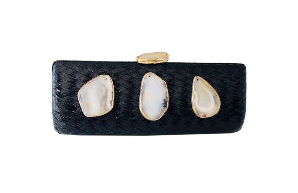 Agatha Woven Snake Clutch
