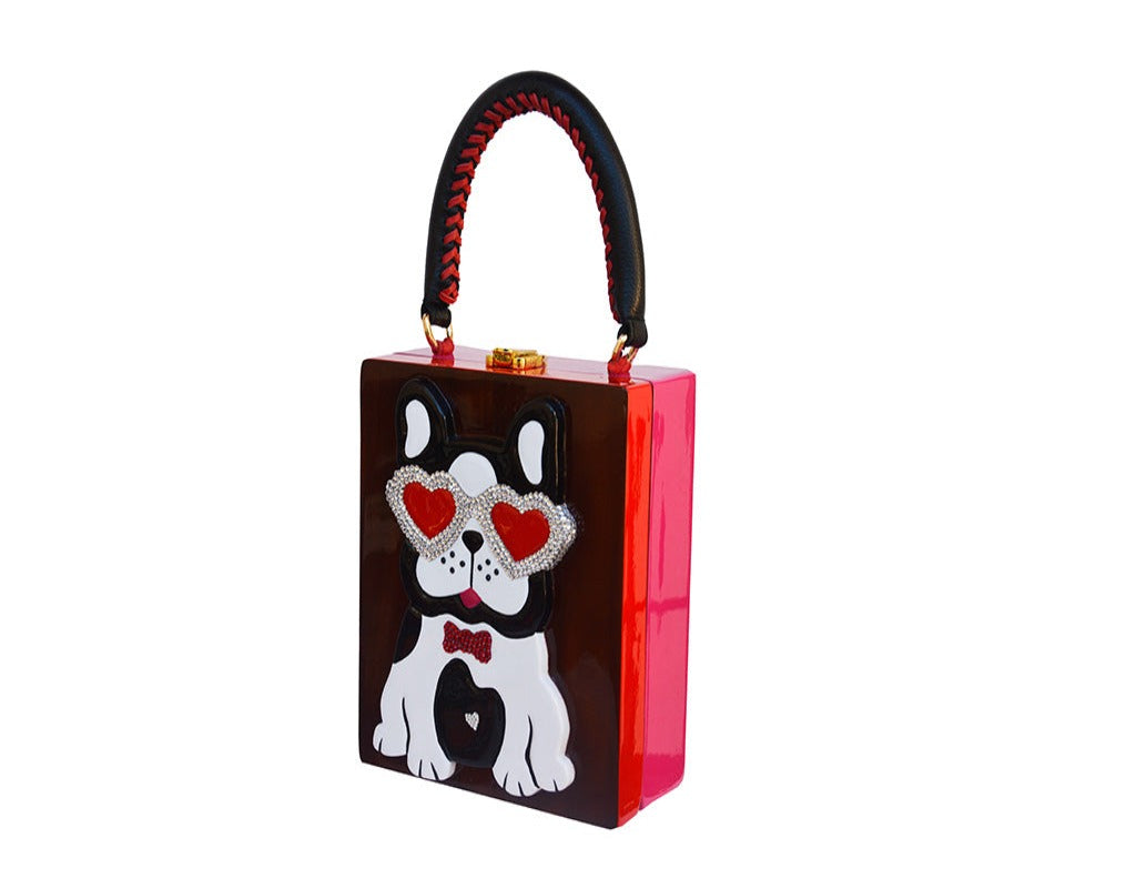 Denni Dog Wooden Collectible Handbag