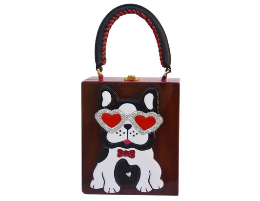 Denni Dog Wooden Collectible Handbag