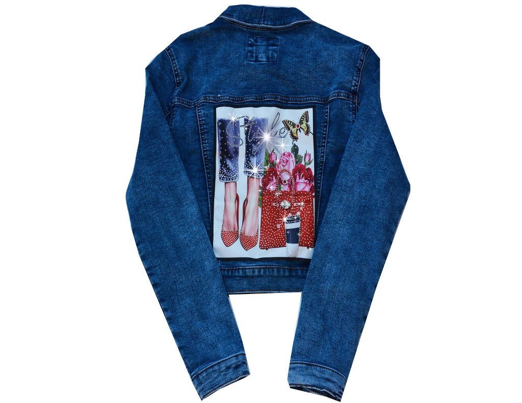 Comfy Knit Style Denim Jacket