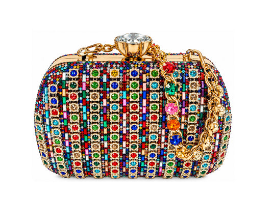 Alysia Handbag – Multicolor Crystal Evening Clutch