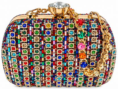 Alysia Handbag – Multicolor Crystal Evening Clutch