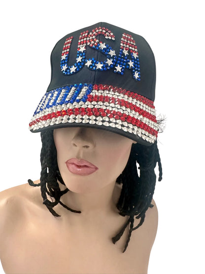 USA Flag Black Cap