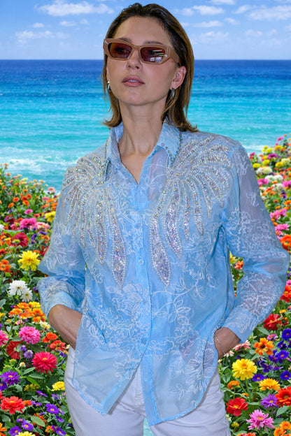 Chloé Powder Blue Blouse By Timmy Woods