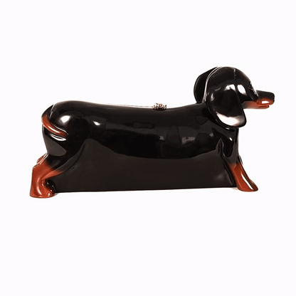 Doxie Daschund Acacia Wood Lacquer Handbag – Timmy Woods Beverly Hills Doxie Daschund Acacia Wood Lacquer Handbag – Timmy Woods Beverly Hills