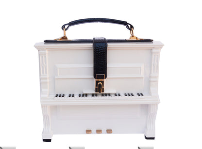 Elton Piano Top-Handle White Handbag