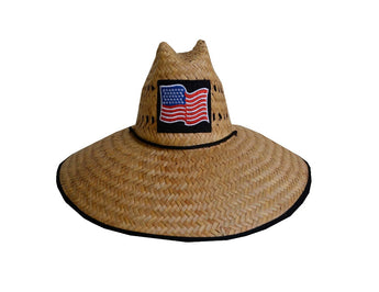 USA Flag NATURAL Straw HAT