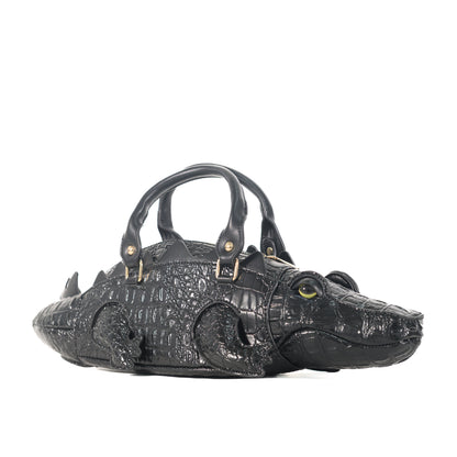 Gettie The Gator - Collectible Black Crocodile Handbag