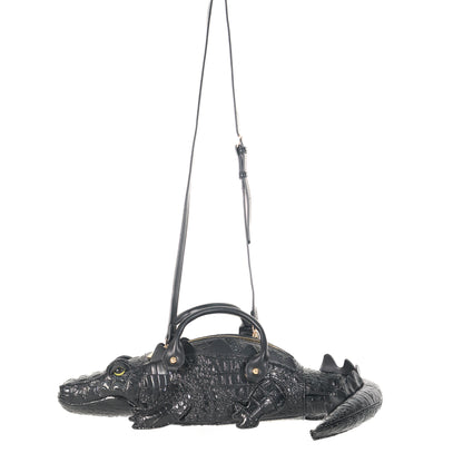 Gettie The Gator - Collectible Black Crocodile Handbag
