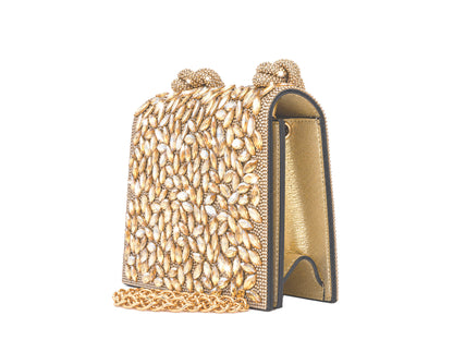 Island – Gold Crystal-Embellished Evening Handbag