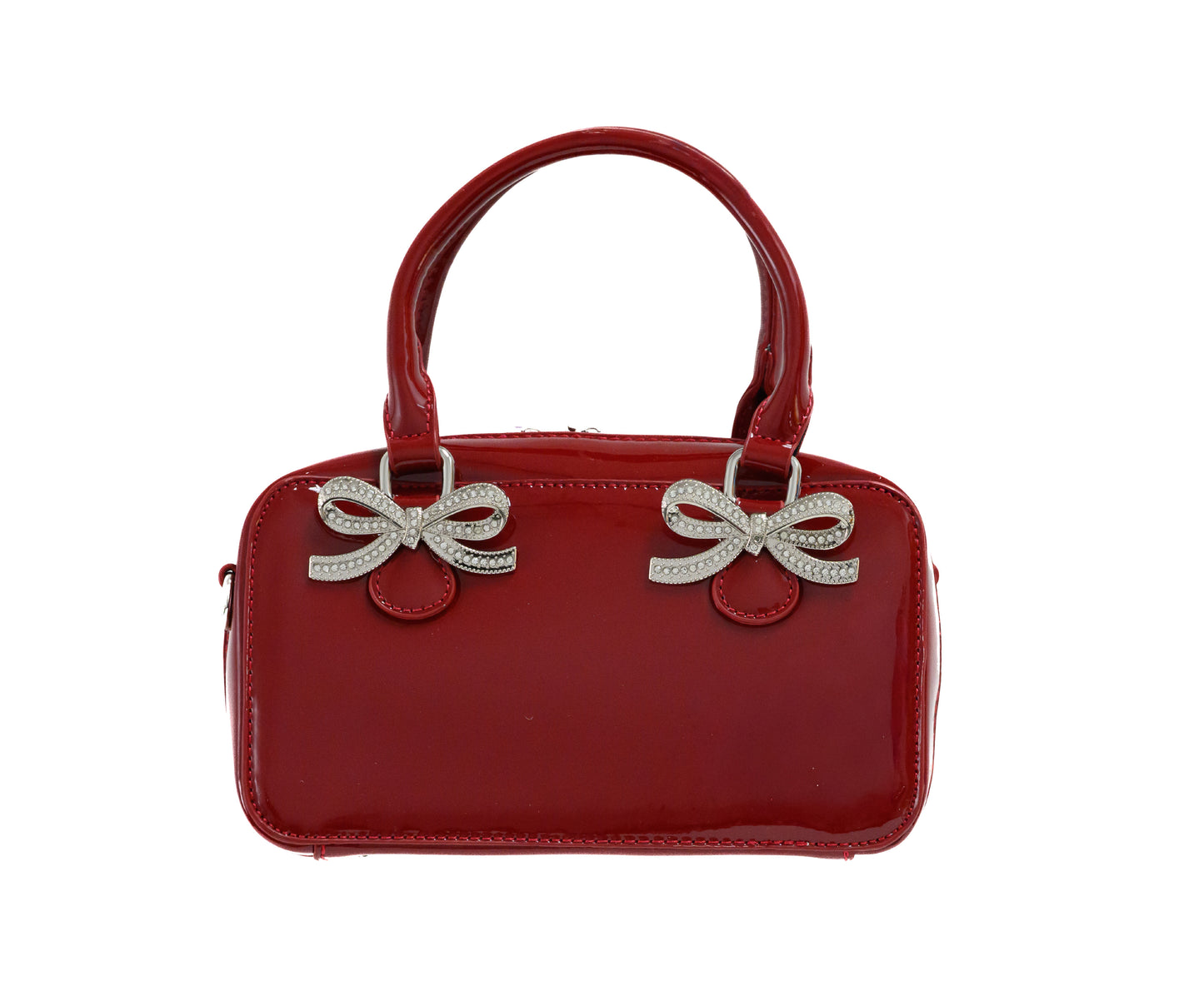 Kylie Mini Top-Handle Satchel in Red Vegan Leather
