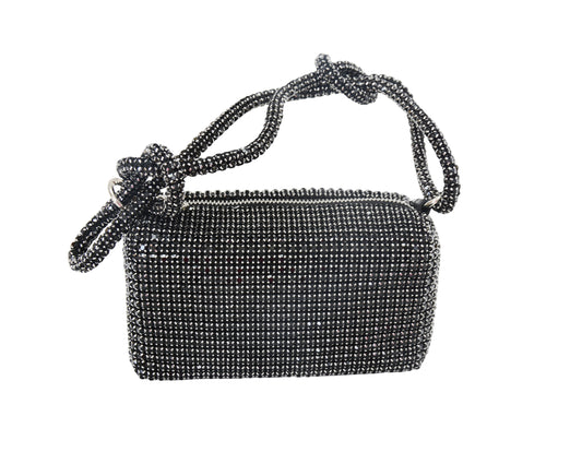 Lolita Black Rhinestone Embellished Top Handle Bag