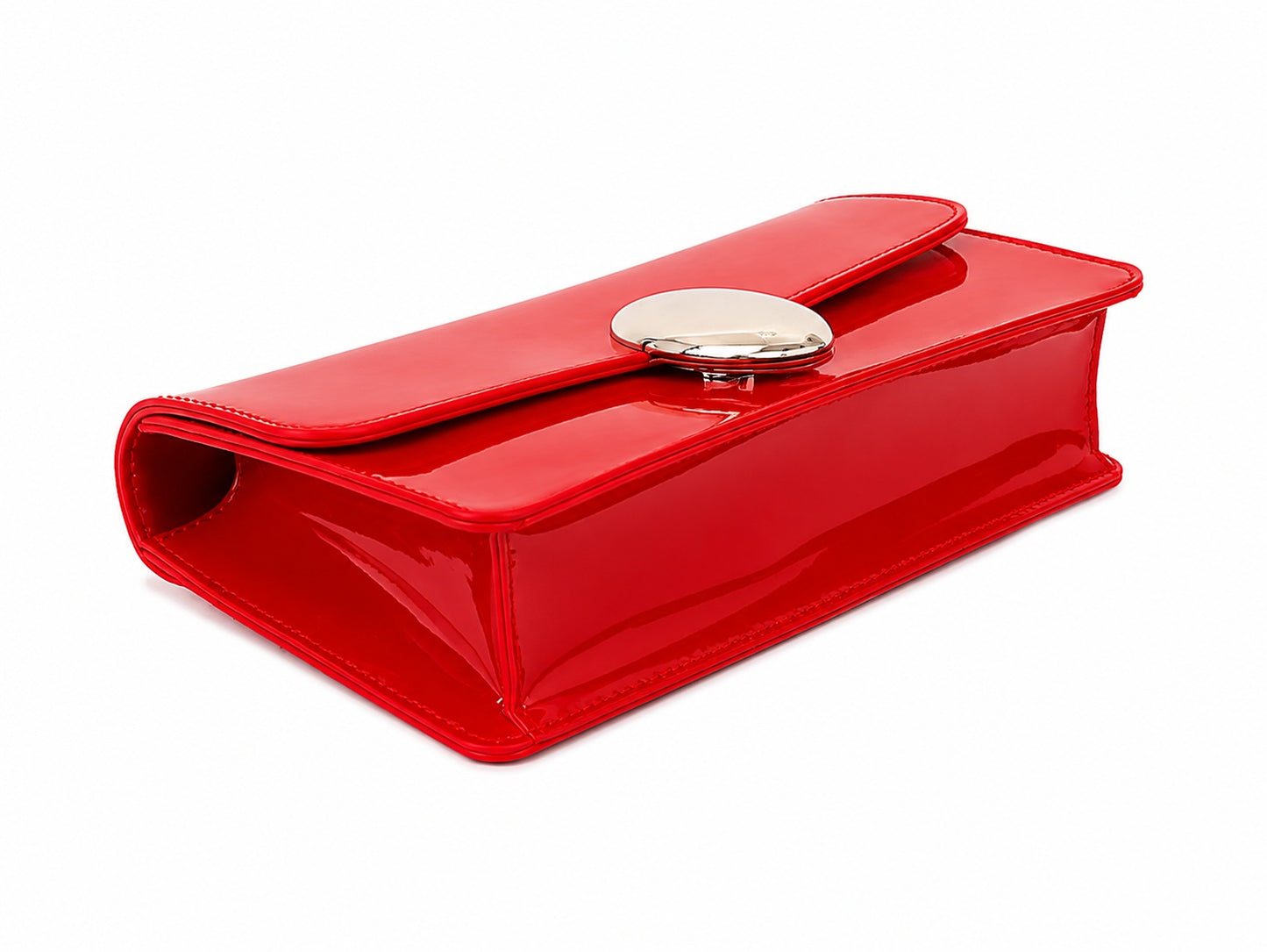 Lucia Red Patent Vegan Leather Bag