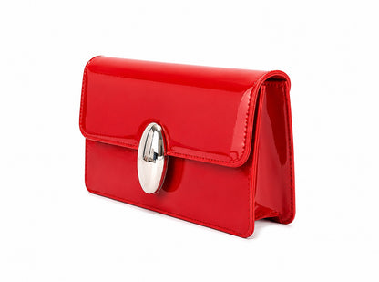 Lucia Red Patent Vegan Leather Bag