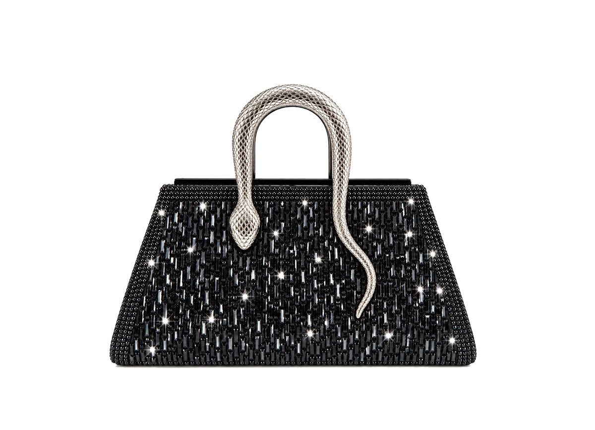 Timmy Woods Sneaky Snake Black Evening Bag