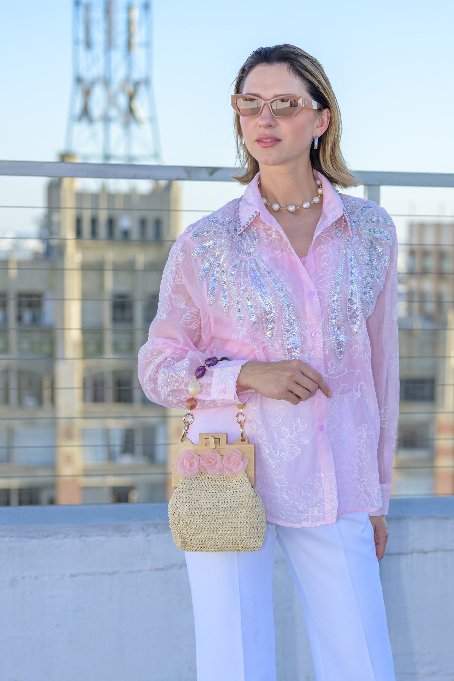 Solene Pink Blouse By Timmy Woods