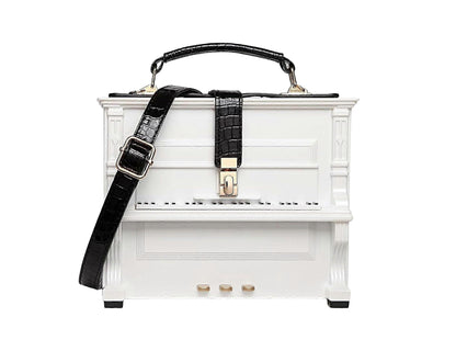 Elton Piano Top-Handle White Handbag