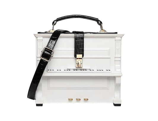 Elton Piano Top-Handle White Handbag