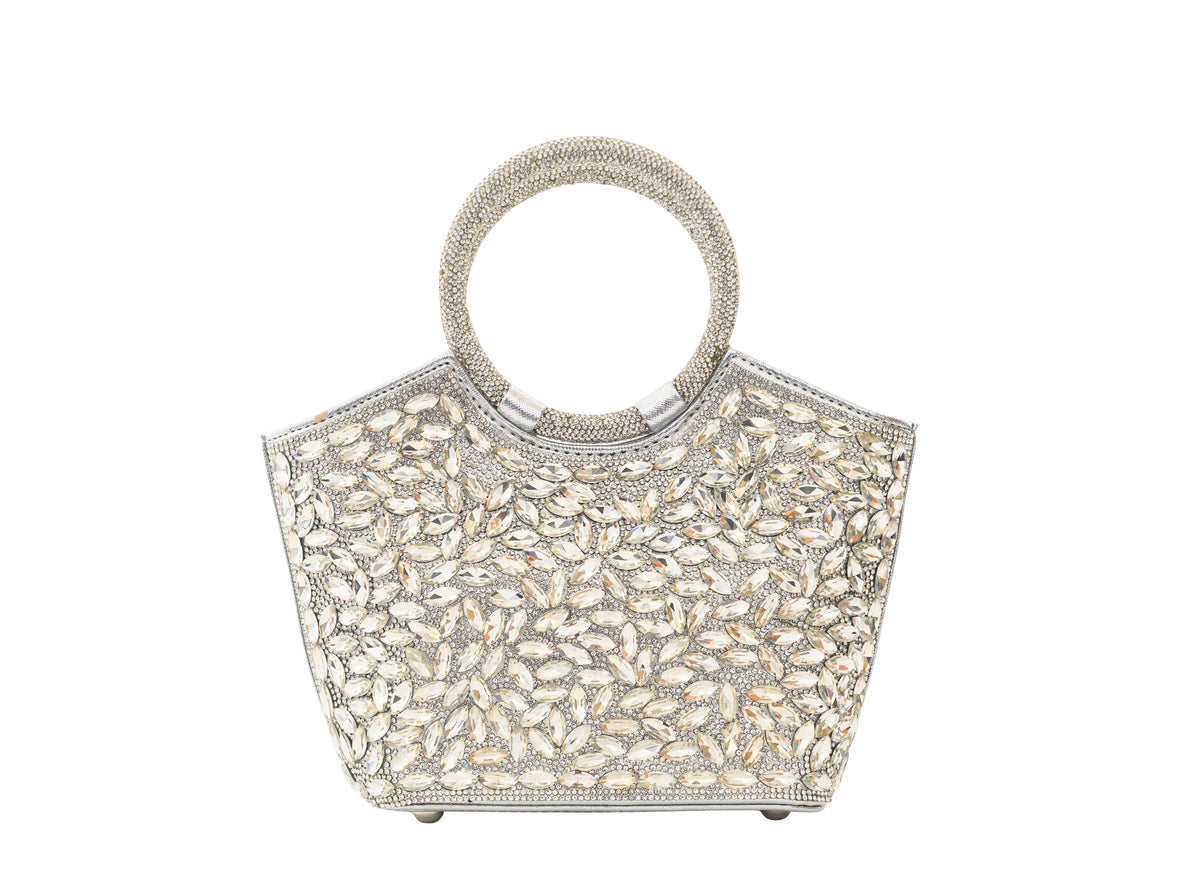Cidella – Silver Crystal Handbag