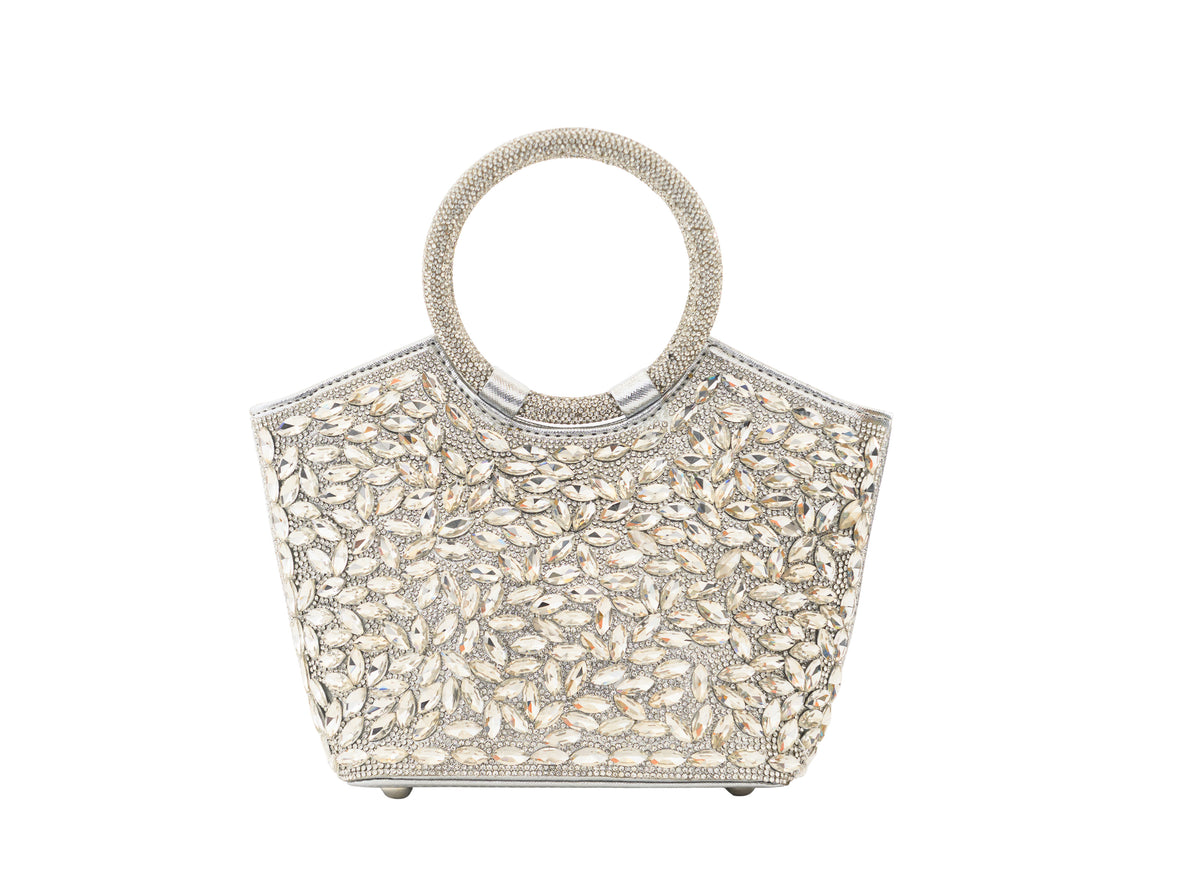 Cidella – Silver Crystal Handbag