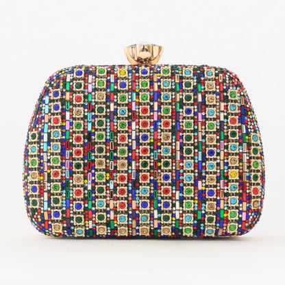 Alysia Handbag – Multicolor Crystal Evening Clutch