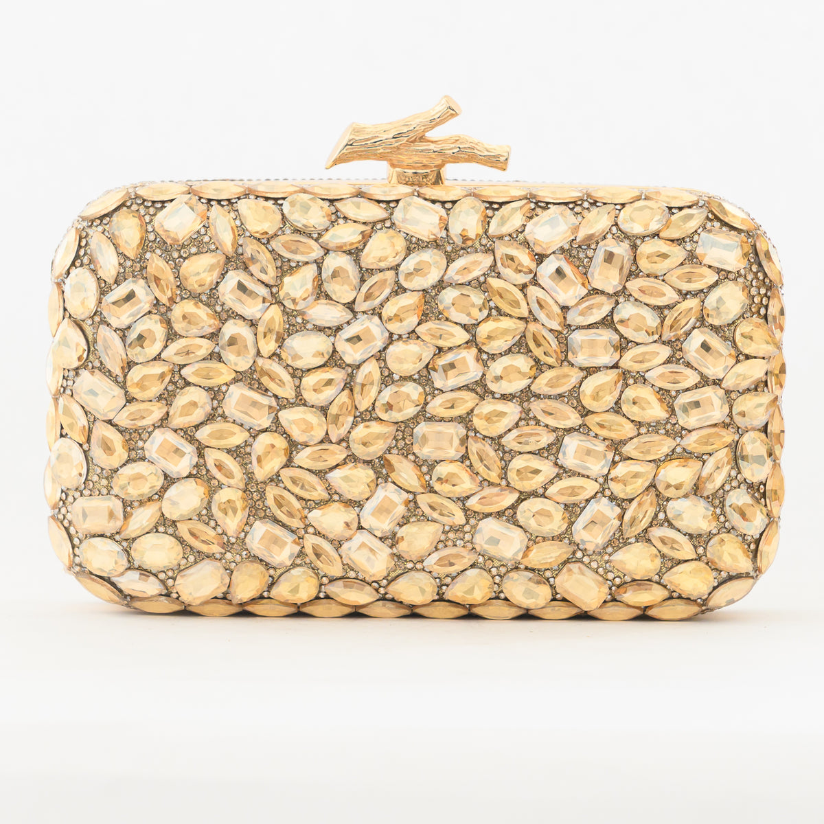 Irie – Gold Crystal-Embellished Evening Clutch