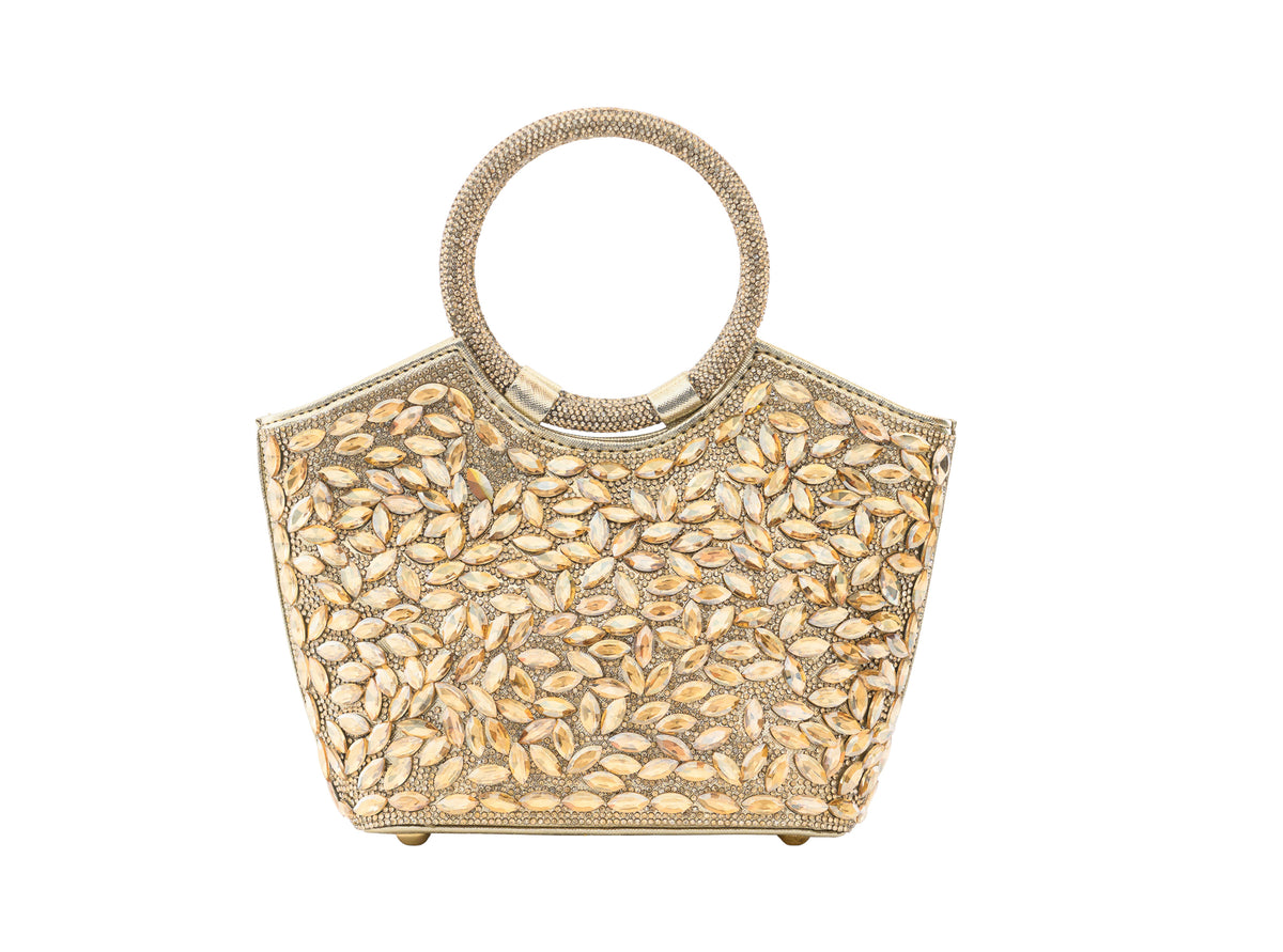 Cidella – Gold Crystal Embellished Handbag