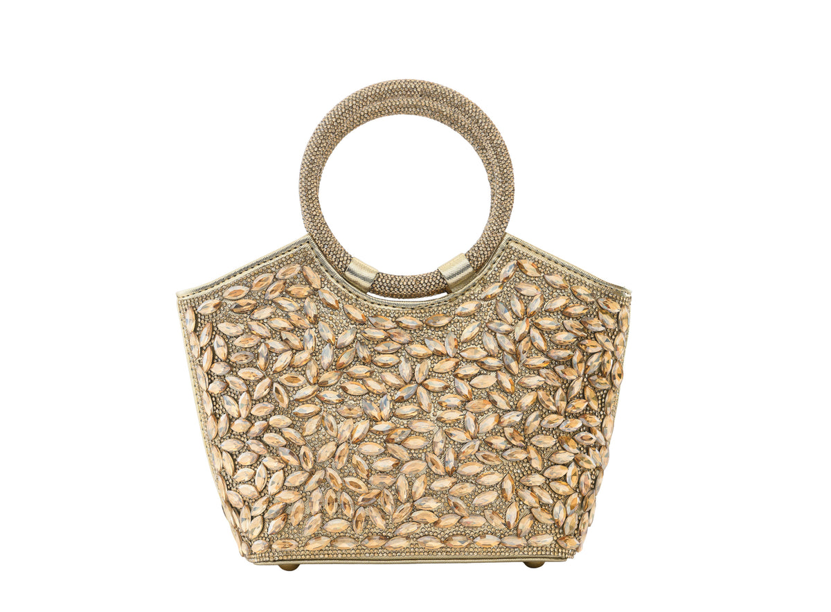 Cidella – Gold Crystal Embellished Handbag