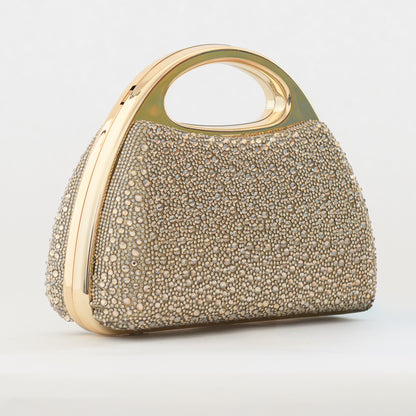 Kiyana Handbag – Gold Rhinestone Evening Bag