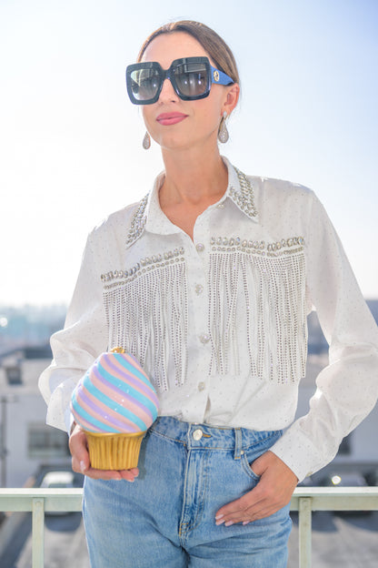 Rafiki Blouse – Élégance Cristallisée