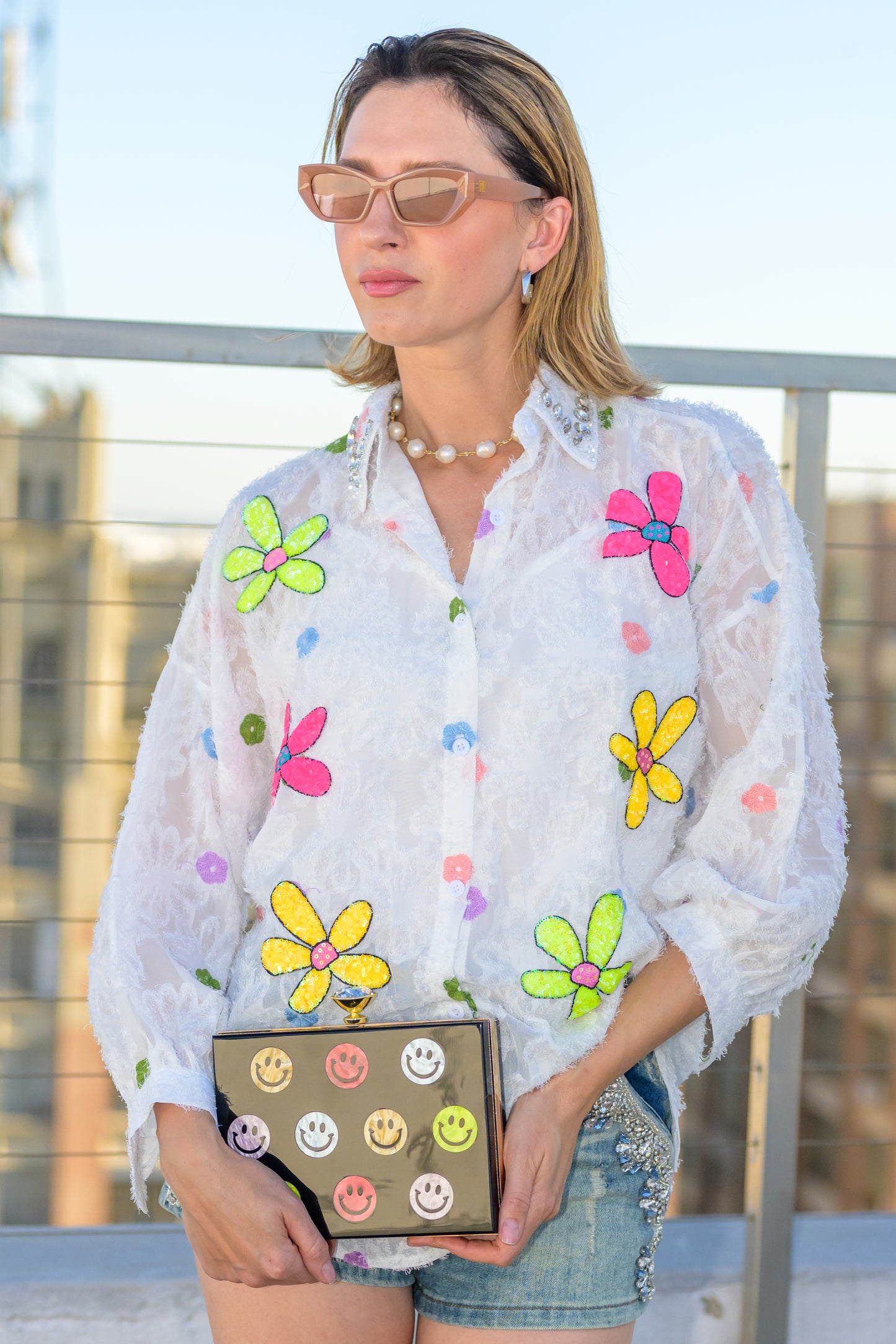 Alba-Puff Art-to-Wear Floral Blouse
