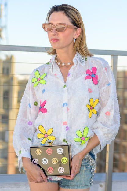 Alba-Puff Art-to-Wear Floral Blouse