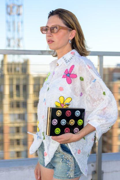 Alba-Puff Art-to-Wear Floral Blouse