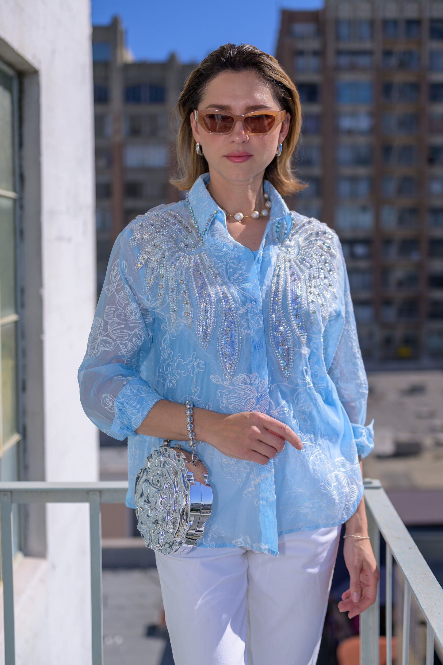 Chloé Powder Blue Blouse By Timmy Woods