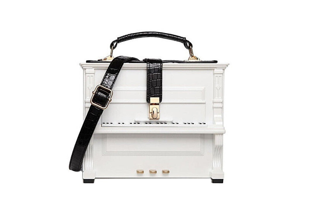 Elton Piano Top-Handle White Handbag