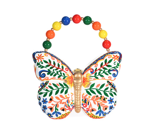 Fiesta Butterfly Wooden Handbag