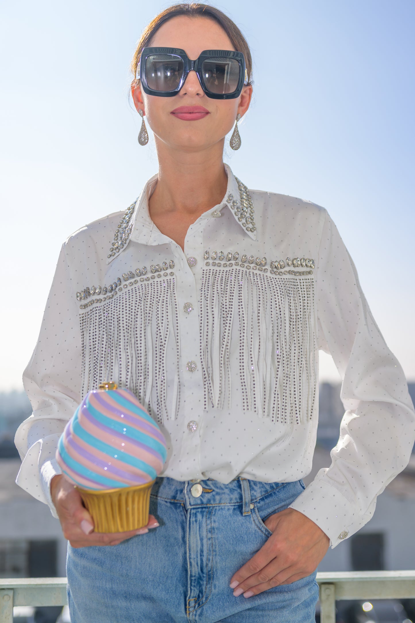 Rafiki Blouse – Élégance Cristallisée