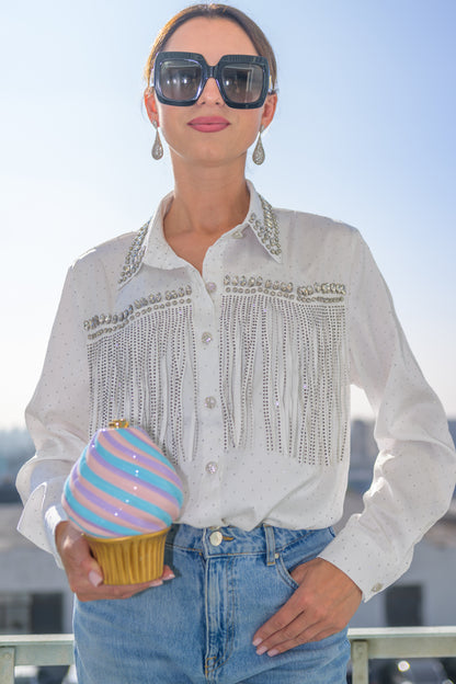 Rafiki Blouse – Élégance Cristallisée