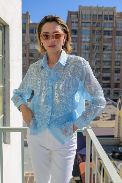 Chloé Powder Blue Blouse By Timmy Woods