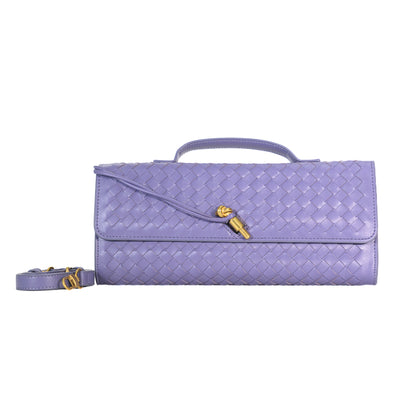 Yara Luxe – Lavender Woven Vegan Leather Handbag