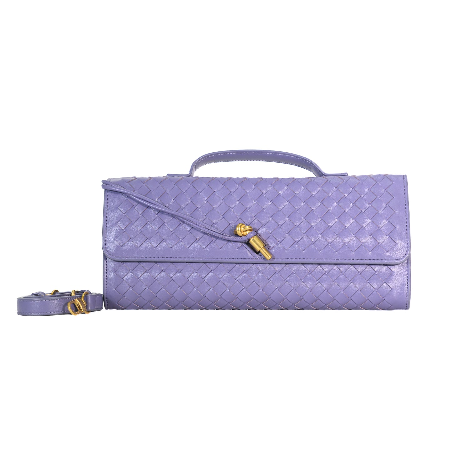 Yara Luxe – Lavender Woven Vegan Leather Handbag
