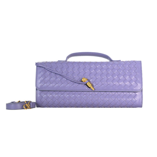 Yara Luxe – Lavender Woven Vegan Leather Handbag